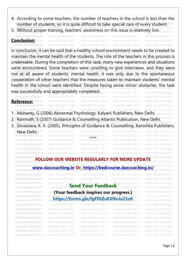 Visit a School & Explore Mental Health Activities | Practicum for B.Ed. (English) - Image 3